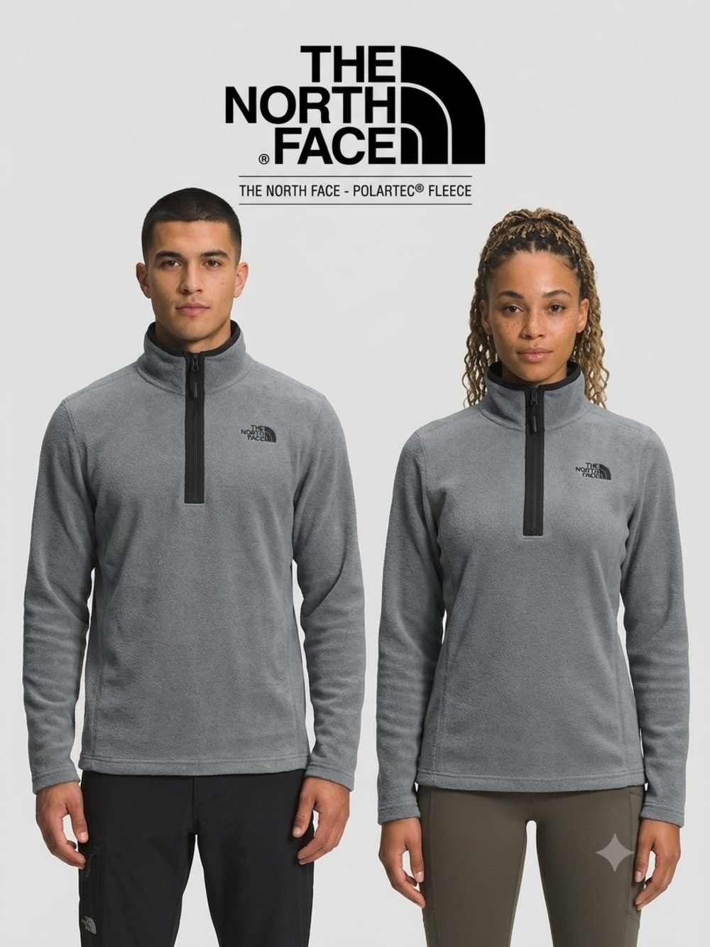The North Face Men’s Gray Polartec 1/4 Zip Performance Jacket